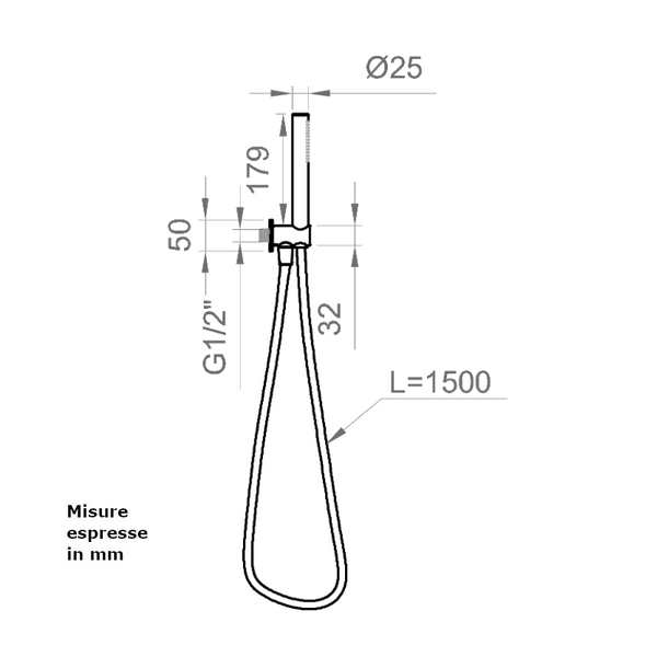 Kit doccia Ercos BNKITCKI21 supporto doccia, flessibile e doccetta