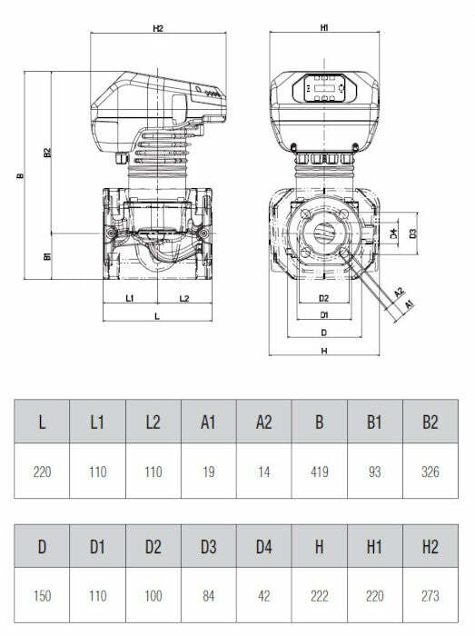 Dab Evoplus B 60/220.40 M, circolatore singolo, interasse 22 cm, prevalenza 6 m