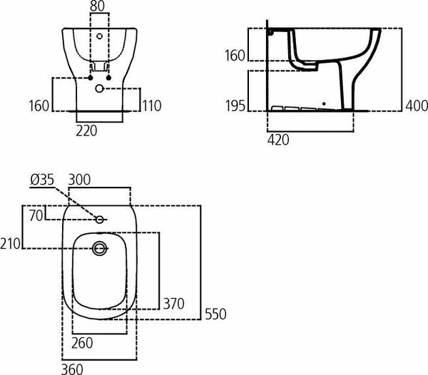 Ideal Standard TESI bidet filo parete