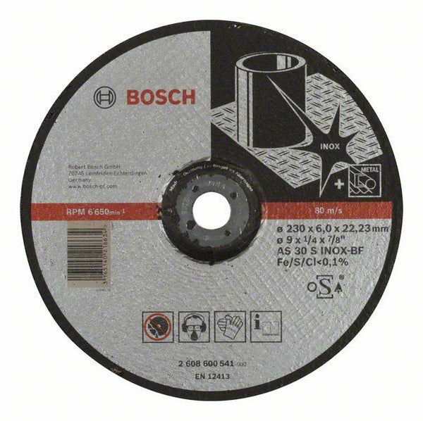 Bosch Expert for Inox AS 30 S INOX BF mola da sbavo a centro depresso, 230 x 6 mm
