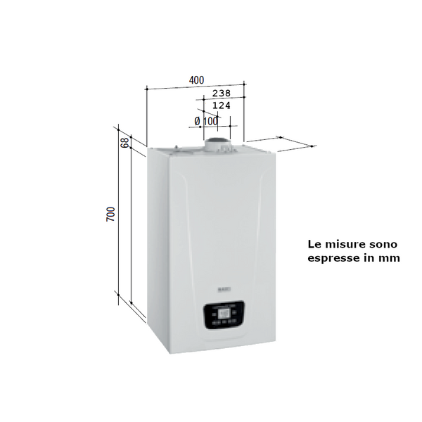 Caldaia a condensazione Duo-Tec Compact E 28 Baxi A7722083 da 28 kW
