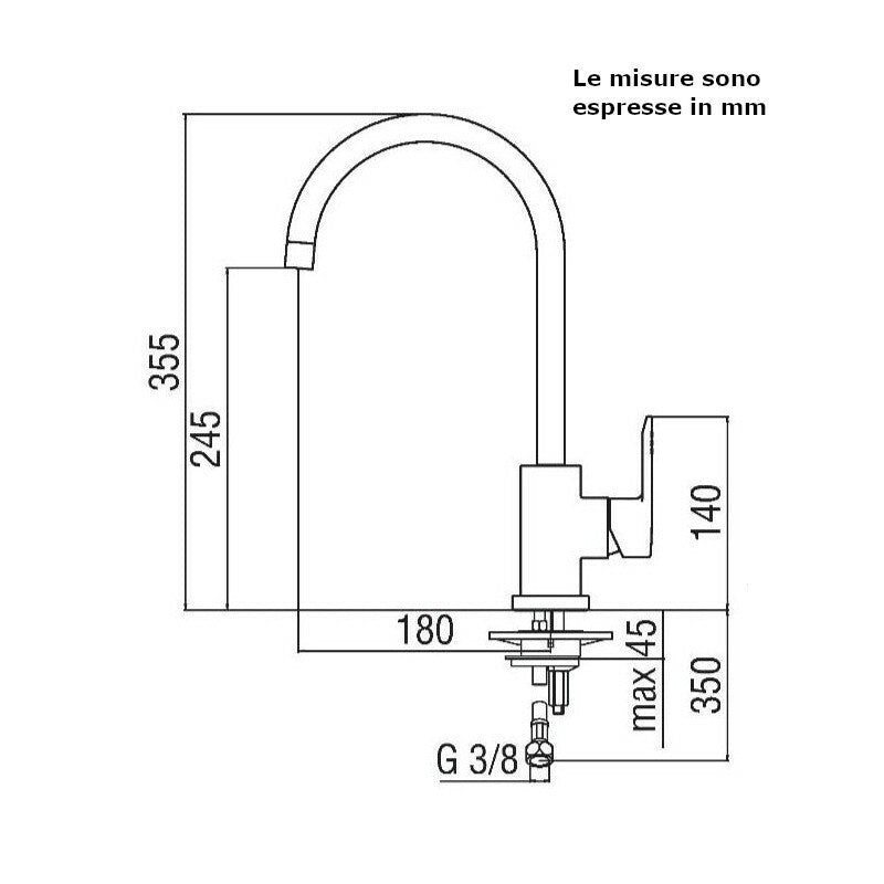 Nobili New Road miscelatore lavello RD00133CR con canna alta tonda