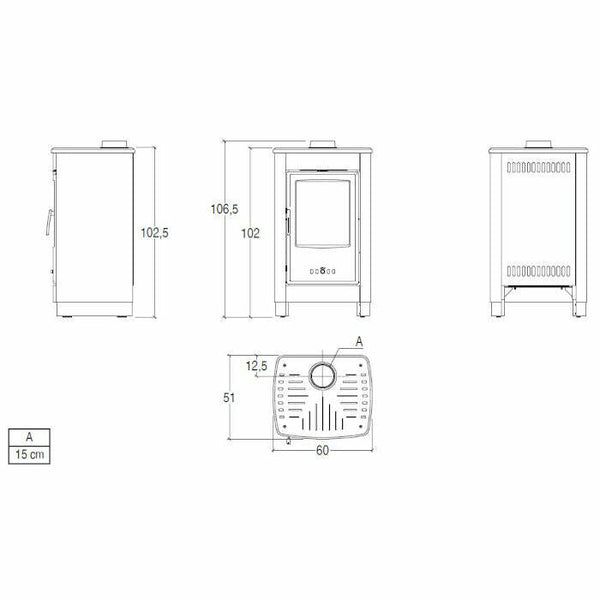 Superior Sibilla stufa a legna 8 KW