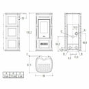 Piazzetta P230 C W/B stufa a pellet 11 kW scarico posteriore e basamento