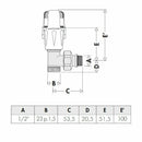 Caleffi 338 valvola termostatizzabile a squadra per radiatore 1/2"
