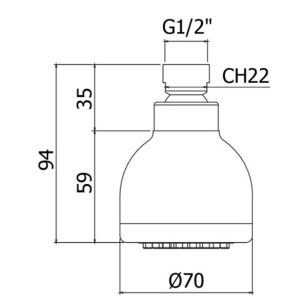 Soffione con snodo Paffoni Oregon ZSOF032CR monogetto anticalcare
