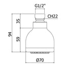 Soffione con snodo Paffoni Oregon ZSOF032CR monogetto anticalcare