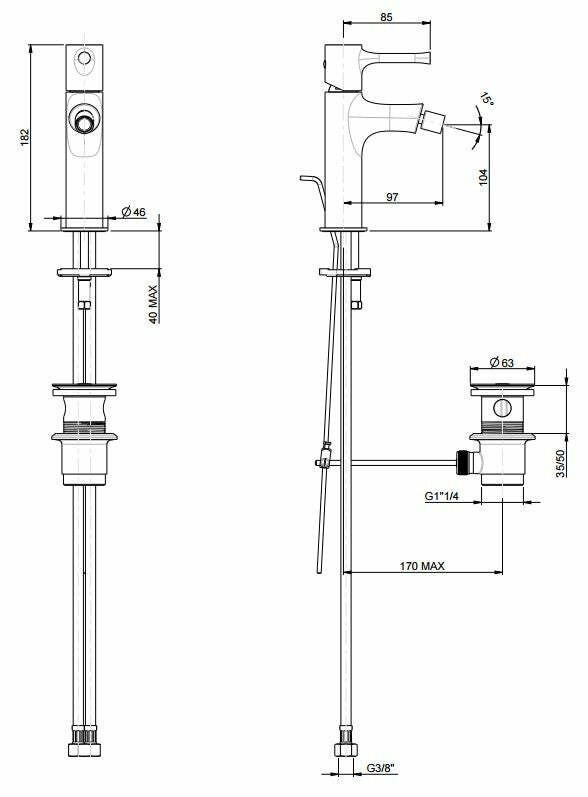 Frattini Vanity miscelatore per bidet cromo