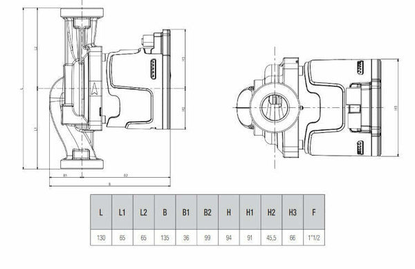 Dab Evosta 2 20-105/130 SOL circolatore per impianti solari termici attacchi 1"1/2 60188421