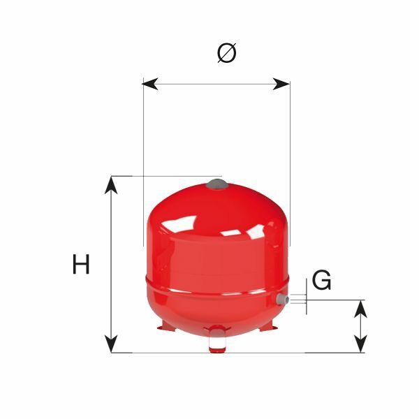 Cimm vaso espansione  membrana fissa ERE CE da 18 Litri