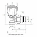 Giacomini R431TG valvola micrometrica termostatizzabile a squadra 3/8"x16