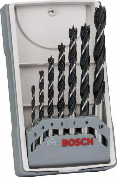 Bosch Robust Line set 5 punte elicoidali per legno, 4-5-6-8-10 mm