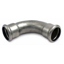 Curva 90° a pressare femmina femmina inox 181/900