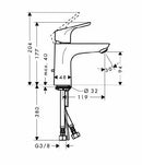 Hansgrohe Focus miscelatore lavabo 100 con saltarello