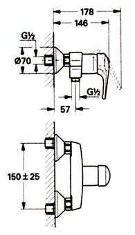 Grohe Eurosmart miscelatore monocomando doccia cromo