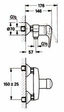 Grohe Eurosmart miscelatore monocomando doccia cromo