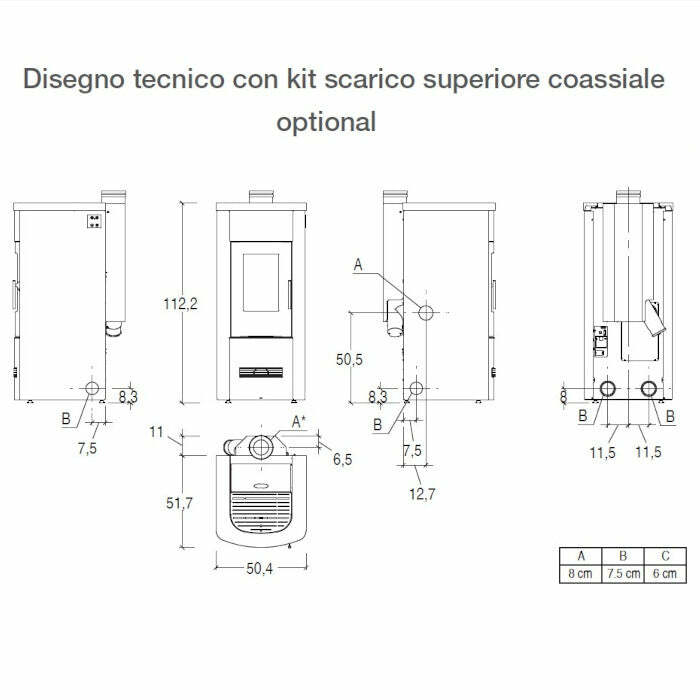 Piazzetta P120 stufa a pellet 8,5 kW