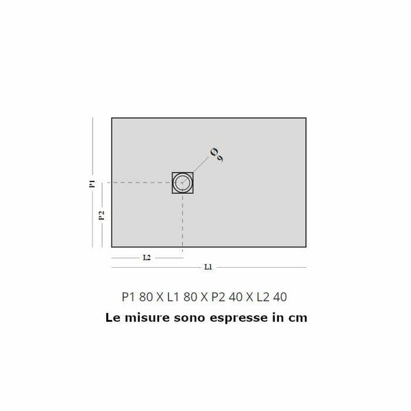 Piatto doccia Stone PT3024 Agha 80 x 80 cm bianco