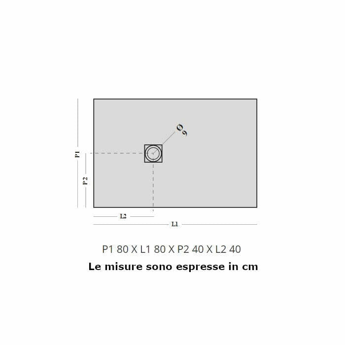 Piatto doccia Stone PT3024 Agha 80 x 80 cm bianco