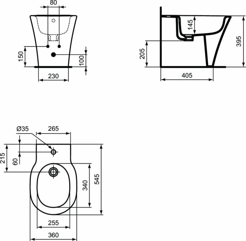 Ideal Standard CONNECT AIR bidet a terra filo parete