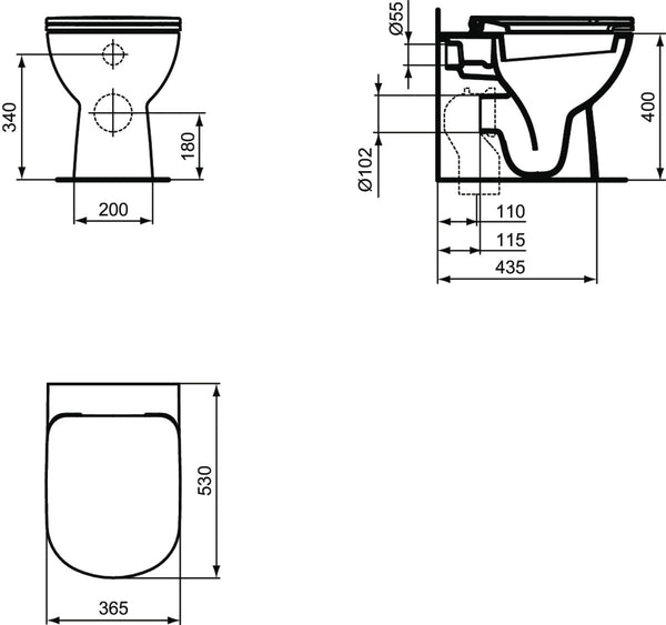 Ideal Standard copriwater originale rallentato J523301 per Ceramica Dolomite Gemma 2 bianco europeo