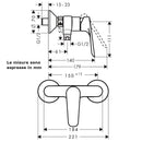 Miscelatore doccia esterno Logis E 71602000 Hansgrohe senza doccetta e flessibile