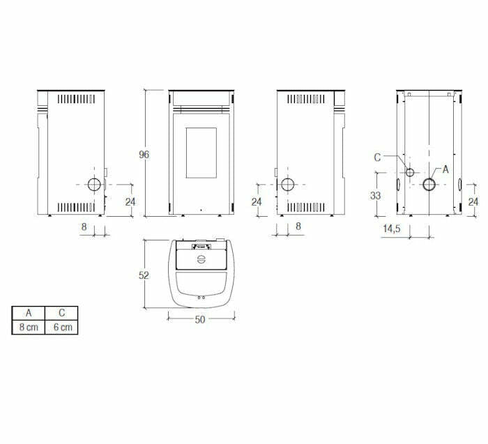 Superior Cleope stufa a pellet ermetica 6 KW