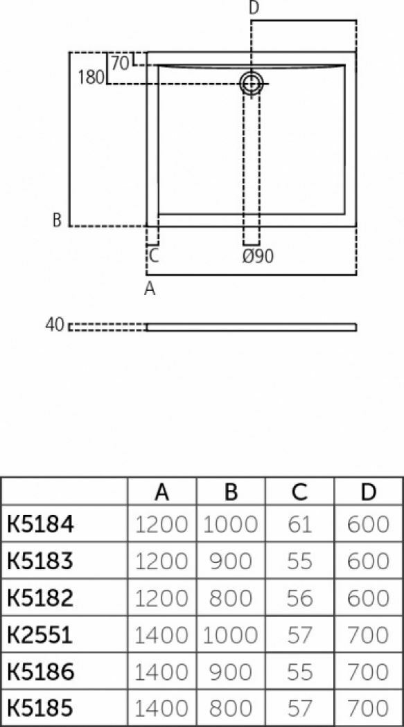 Ideal Standard ULTRA FLAT Piatto doccia rettangolare 120 X 90 cm