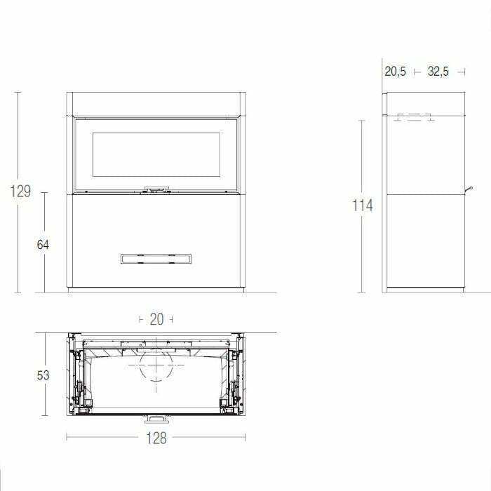 Piazzetta LUGANO MC 120/48 stufa caminetto a legna 14 kW