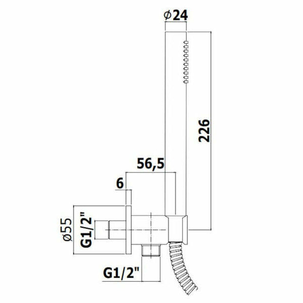 Paffoni set doccia incasso tondo con presa acqua incorporata cromo