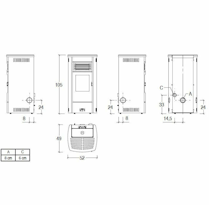 Superior Melany stufa a pellet ermetica 8,5 KW