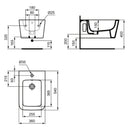 Bidet sospeso Blend Cube T368701 Ideal Standard bianco lucido