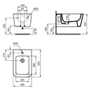 Bidet sospeso Blend Cube T368701 Ideal Standard bianco lucido