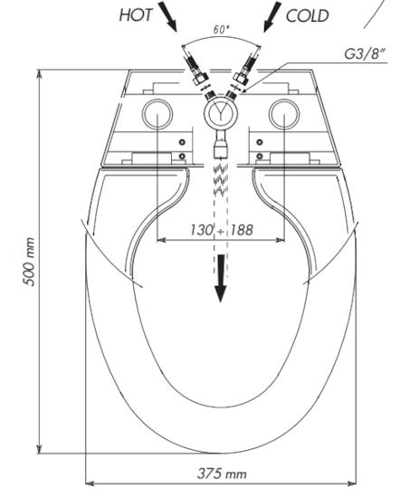 Andreoli Stampi sedile-bidet bianco