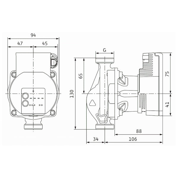 Wilo Varios PICO-STG 25/1-8-130 pompa di circolazione 130 mm 1/2" 55 W