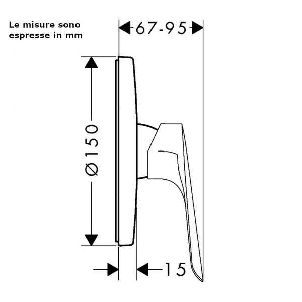Set miscelatore doccia ad incasso Logis E 71608000 Hangrohe con corpo incasso