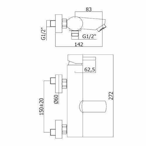 Paffoni Stick miscelatore vasca con doccetta cromato