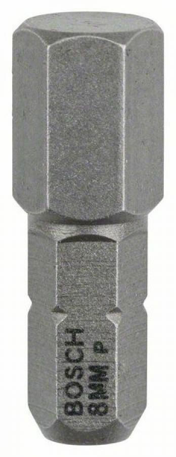 Bosch 3 bit di avvitamento extra duro HEX 8, 25 mm, codolo esagonale 1/4