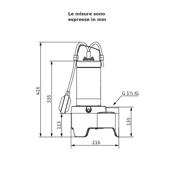 Wilo REXA MINI3-V04.09/M05-523/P-5M pompa sommergibile 0,5 kW 1 1/2"
