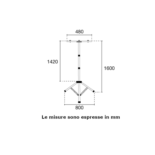 Trepiede Century per faretti TRIPOD160 1,6 m