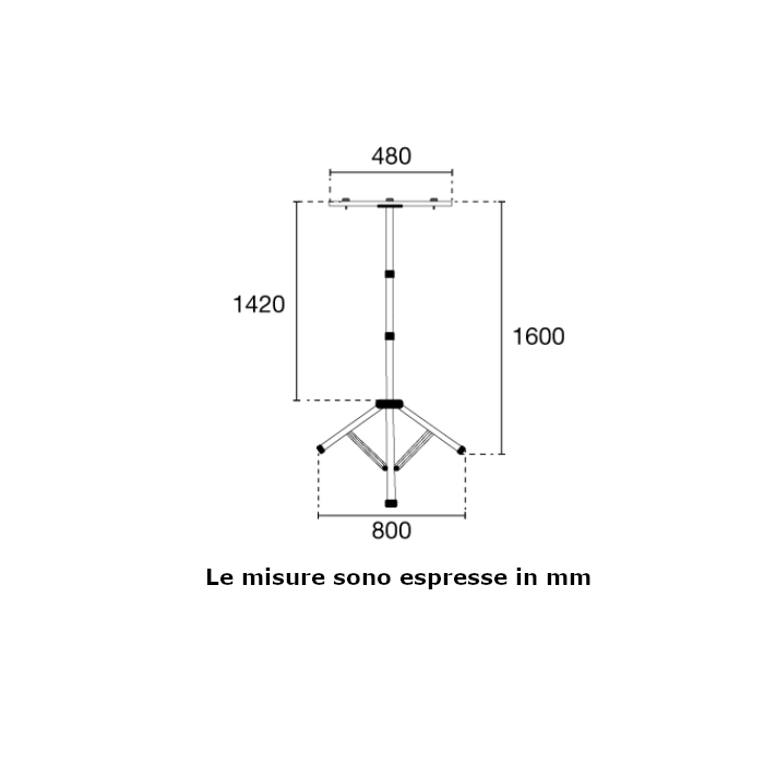 Trepiede Century per faretti TRIPOD160 1,6 m