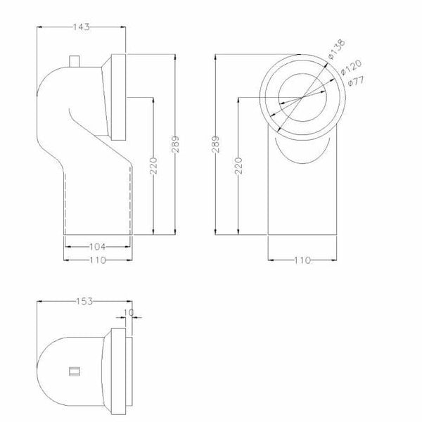 Ponte Giulio Standard raccordo curvo scarico a pavimento bianco latte H52HCS01