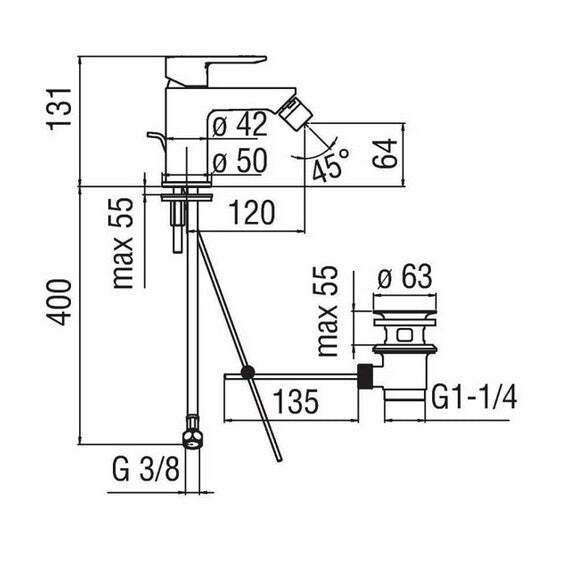 Nobili New Road miscelatore bidet monocomando cromo