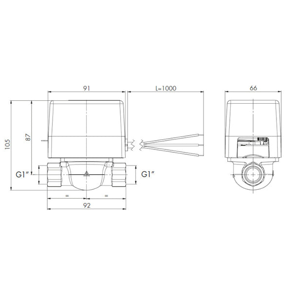 Valvola di zona a 2 vie SF25-2-M1 Mut 1" con microinterruttore