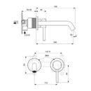 Miscelatore lavabo a parete Ceraline A6938AA Ideal Standard