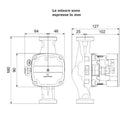 Circolatore Alpha Solar 25-145 180 mm per impianti solari G 1" 1/2 60 W