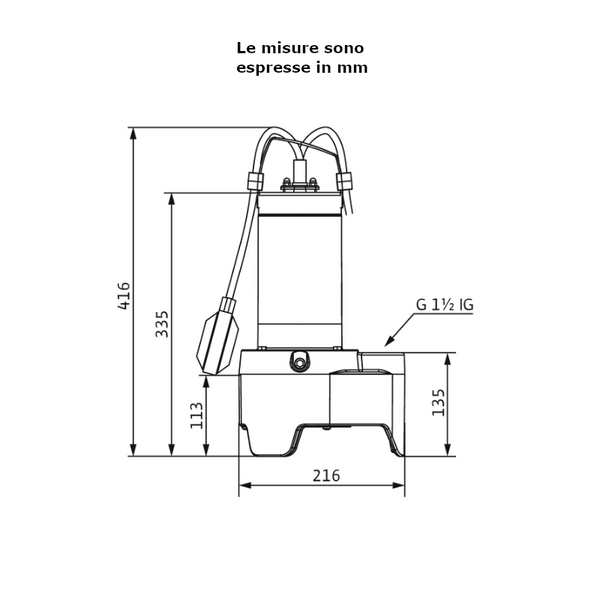 Wilo Rexa MINI3-V04.11/M06-523/A-10M pompa sommergibile acque cariche con galleggiante 3094012