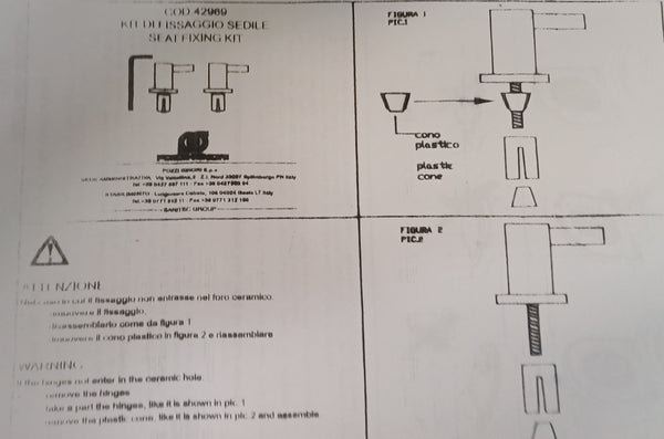 Pozzi Ginori sedile per serie 500 e Quinta