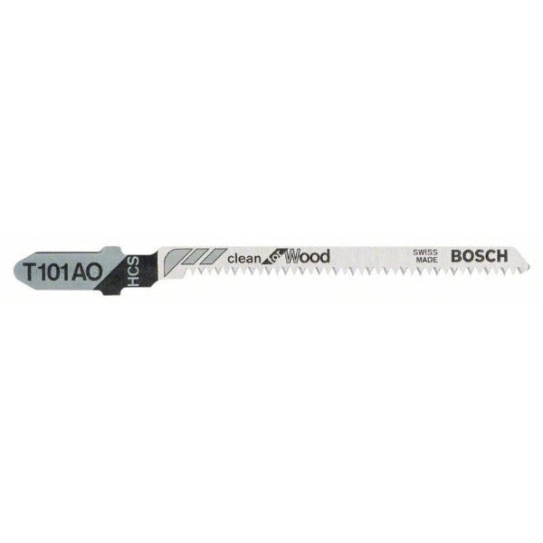 Bosch Clean for Wood T 101 AO lama per seghetto alternativo HCS, con dentatura a punta, set 5 pezzi