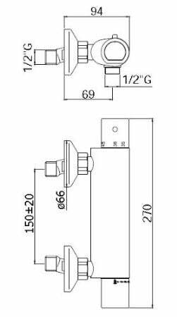 Paffoni Equo Star New miscelatore termostatico doccia cromo